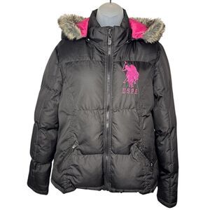 U.S. Polo Assn. Girls' Bubble Jacket Sz. Large